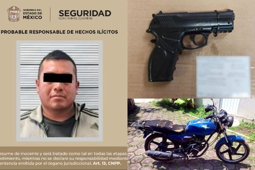 Detienen en Tenancingo a motociclista armado